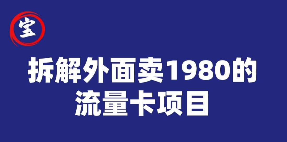 南波儿拆卸外边卖1980流量卡新项目，0成本费没脑子营销推广-中创网_专注互联网创业,项目资源整合