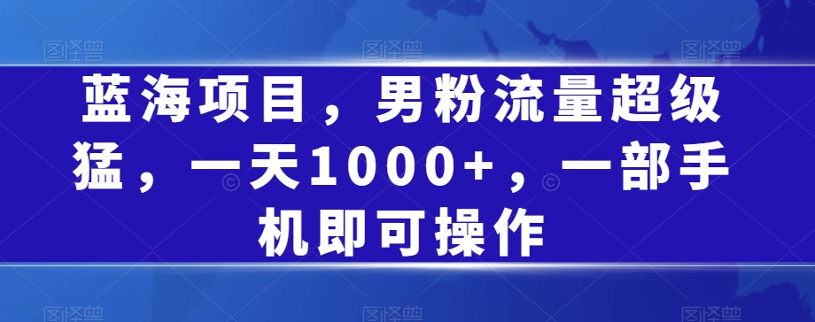 蓝海项目，粉丝总流量非常猛，一天1000 ，一部手机即可操作【揭密】-中创网_专注互联网创业,项目资源整合