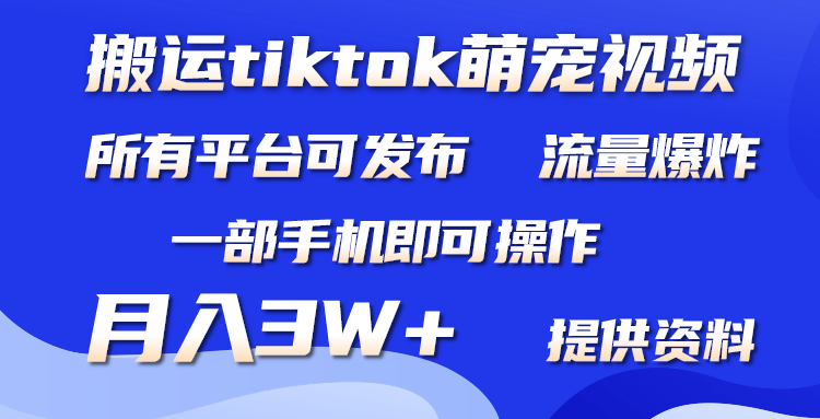 （9618期）运送Tiktok萌宝类视频，一部手机就可以。全部短视频app都可实际操作，月入3W-中创网_专注互联网创业,项目资源整合