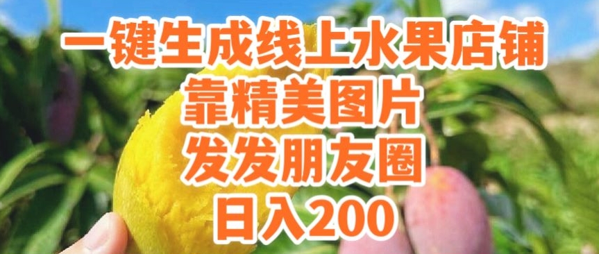 一键生成线上水果店，靠精美图片发发朋友圈，也能日入200-中创网_专注互联网创业,项目资源整合