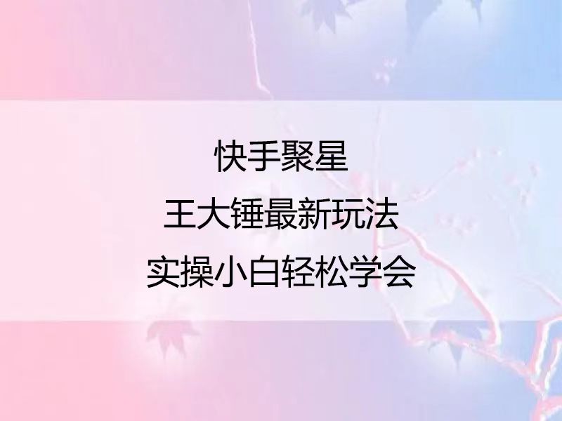 快手磁力巨星 王大锤最新玩法 日入1000+-中创网_专注互联网创业,项目资源整合