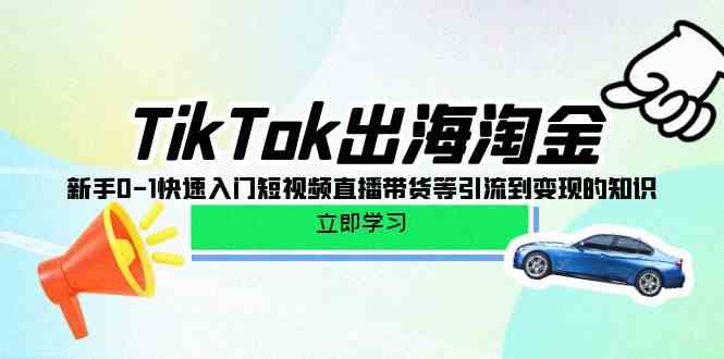 TikTok出航挖金，初学者0-1快速上手短视频带货卖货等引导到快速变现专业知识-中创网_专注互联网创业,项目资源整合