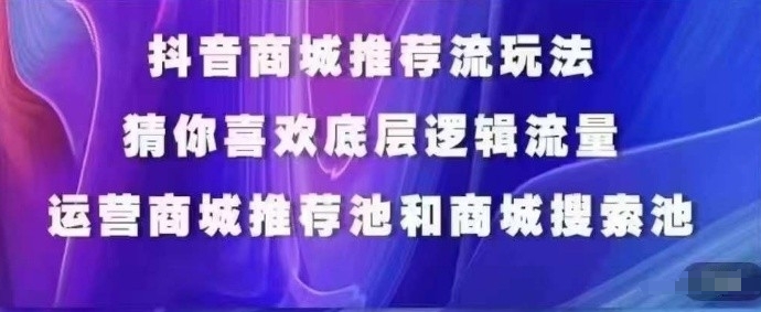 抖音商城运营课程，猜你喜欢入池商城搜索商城推荐人群标签覆盖-中创网_专注互联网创业,项目资源整合