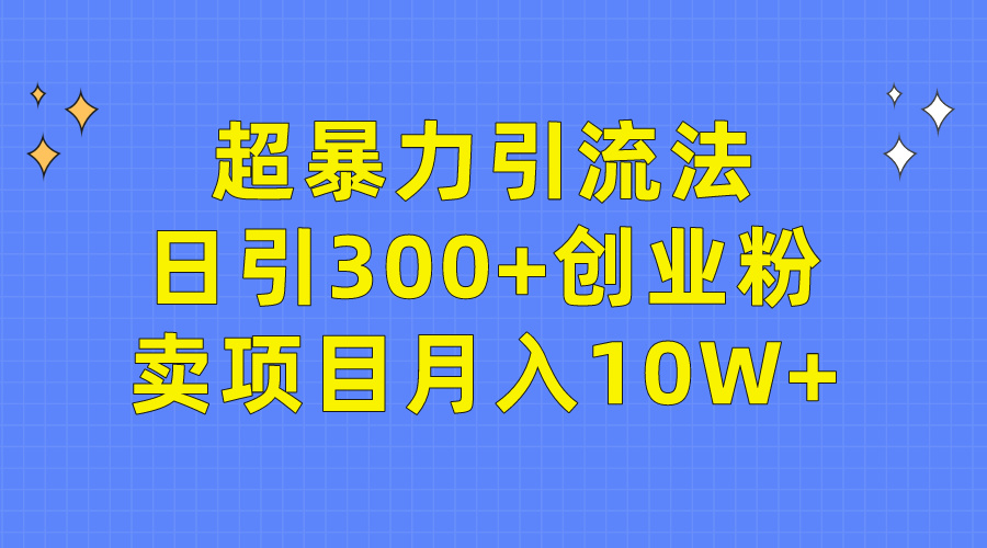 （9954期）超暴力引流法，日引300+创业粉，卖项目月入10W+-中创网_专注互联网创业,项目资源整合
