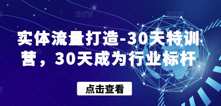 实体流量打造-30天特训营，30天成为行业标杆-中创网_专注互联网创业,项目资源整合