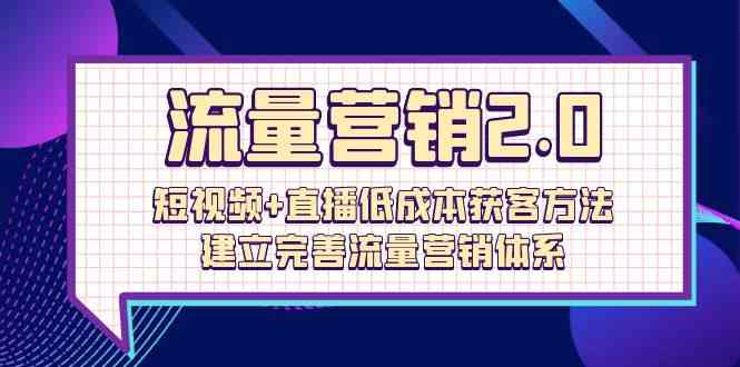 流量营销2.0：短视频+直播低成本获客方法，建立完善流量营销体系（72节）-中创网_专注互联网创业,项目资源整合