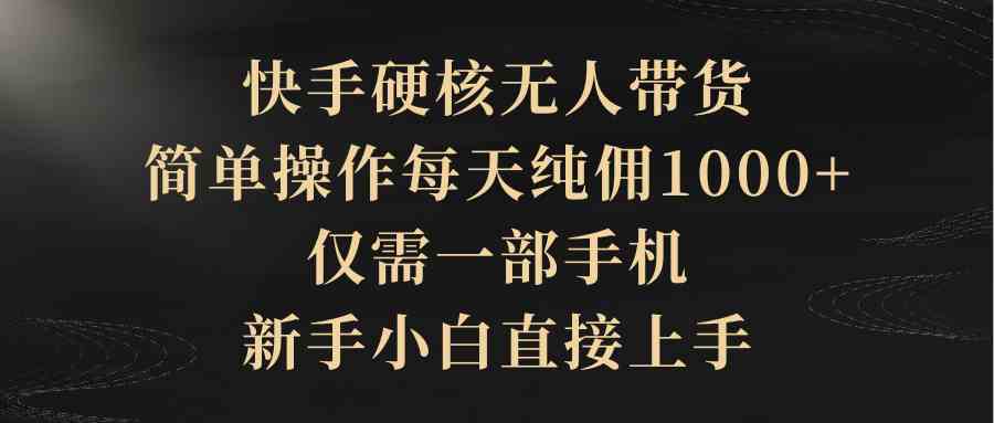 （9860期）快手硬核无人带货，简单操作每天纯佣1000+,仅需一部手机，新手小白直接上手-中创网_专注互联网创业,项目资源整合