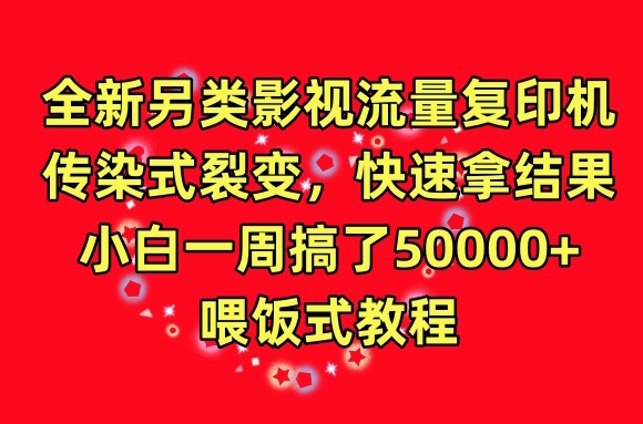 全新另类影视流量复印机，传染式裂变，快速拿结果，小白一周搞了50000+，喂饭式教程【揭秘】-中创网_专注互联网创业,项目资源整合