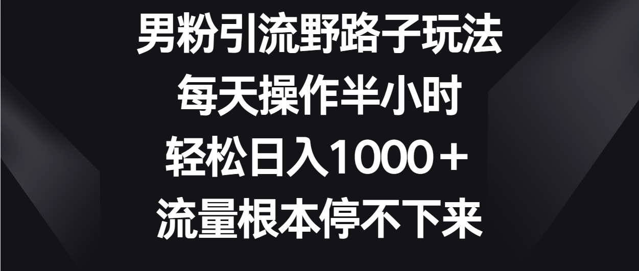 粉丝引流方法歪门邪道游戏玩法，每日实际操作三十分钟轻轻松松日入1000＋，总流量停不下来-中创网_专注互联网创业,项目资源整合