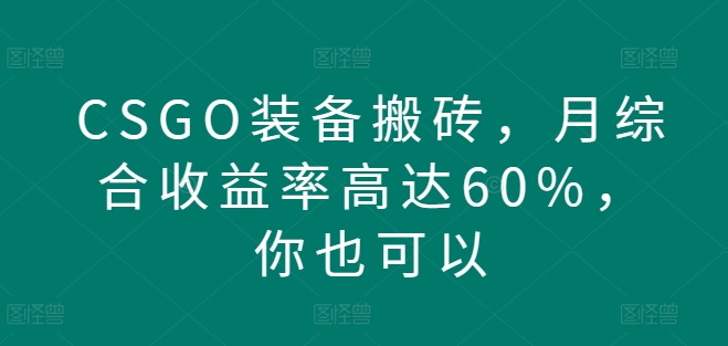 CSGO装备搬砖，月综合收益率高达60%，你也可以-中创网_专注互联网创业,项目资源整合