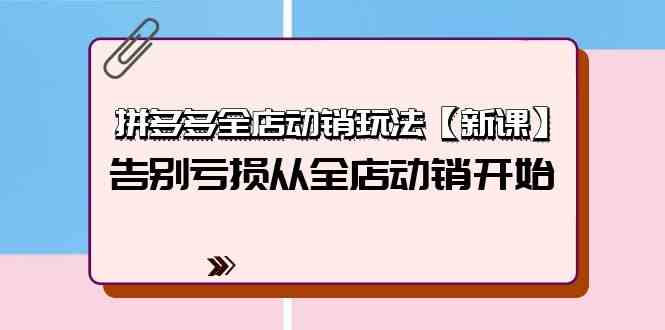 拼多多平台全店动销游戏玩法【新授课】，摆脱亏本从全店动销逐渐（4节视频课程）-中创网_专注互联网创业,项目资源整合