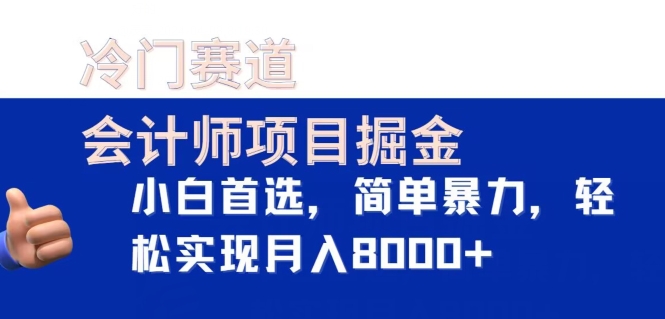 冷门赛道，会计师项目掘金，小白首选，简单暴力，轻松实现月入8000+-中创网_专注互联网创业,项目资源整合