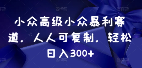 小众暴利赛道，人人可复制，轻松日入300+-中创网_专注互联网创业,项目资源整合