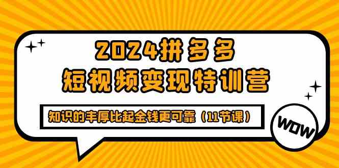 2024拼多多平台短视频变现夏令营，知识丰富相比钱财更有保障（11堂课）-中创网_专注互联网创业,项目资源整合