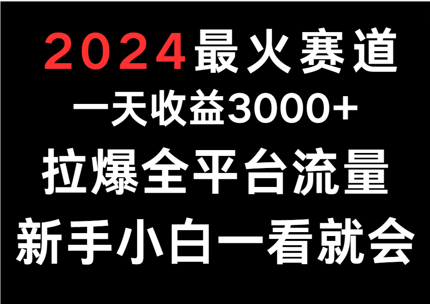 2024最红跑道，一天收一3000 .拉爆全用户流量，新手入门一看就会-中创网_专注互联网创业,项目资源整合
