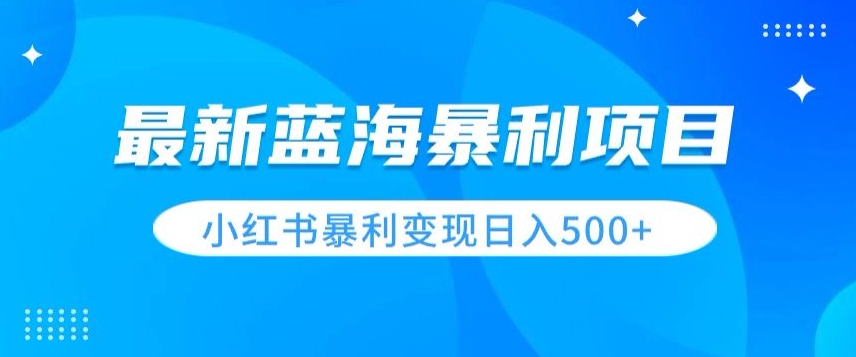 最新暴利蓝海项目，小红书图文变现，轻松实现日收益500+-中创网_专注互联网创业,项目资源整合