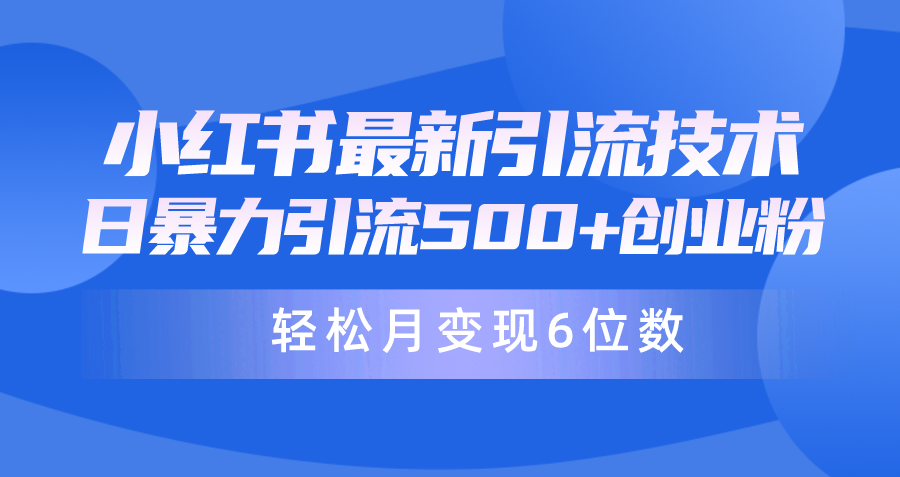 （9871期）日引500 月转现六位数24年全新小红书的暴力行为引流方法做兼职粉实例教程-中创网_专注互联网创业,项目资源整合