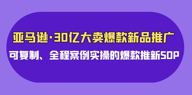 （9944期）亚马逊平台30亿·热销爆品新品推广，复制推广、全过程实例实际操作的爆款上新SOP-中创网_专注互联网创业,项目资源整合