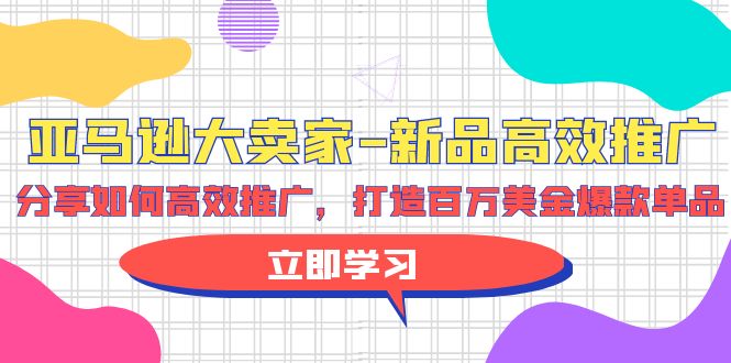 （9945期）亚马逊平台 大卖家-新产品高效率营销推广，共享如何有效营销推广，打造出百万美金爆款单品-中创网_专注互联网创业,项目资源整合