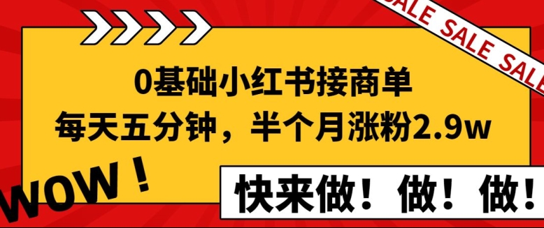 0基本小红书的接商单，每天五分钟，15天增粉2.9w新手指南-中创网_专注互联网创业,项目资源整合