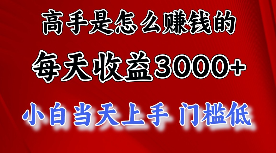 高手是怎么赚钱的，一天收益3000+，闷声发财项目，不是一般人能看懂的-皓哥创业笔记
