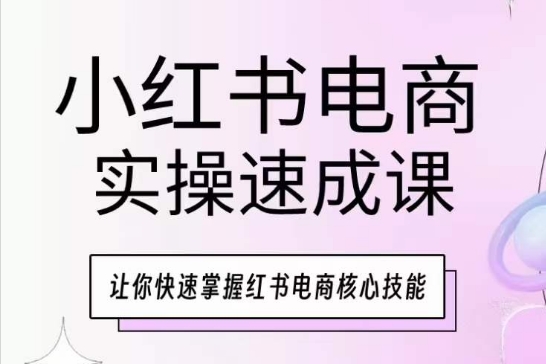 小红书电商实际操作速成课，让你快速把握小红书电子商务核心技能-中创网_专注互联网创业,项目资源整合