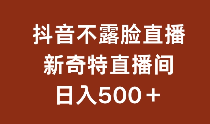 不露脸挂机直播，新奇特直播间，日入500+【揭秘】-中创网_专注互联网创业,项目资源整合