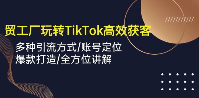 外贸工厂轻松玩TikTok高效率拓客，多种多样推广方式/内容创作/爆款打造/多方位解读-中创网_专注互联网创业,项目资源整合