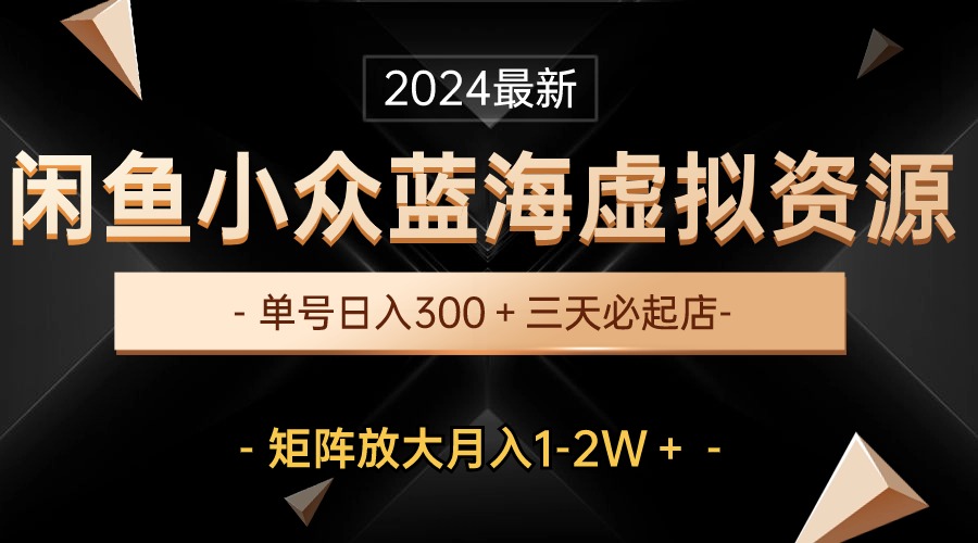 （10336期）最新闲鱼小众蓝海虚拟资源，单号日入300＋，三天必起店，矩阵放大月入1-2W-中创网_专注互联网创业,项目资源整合