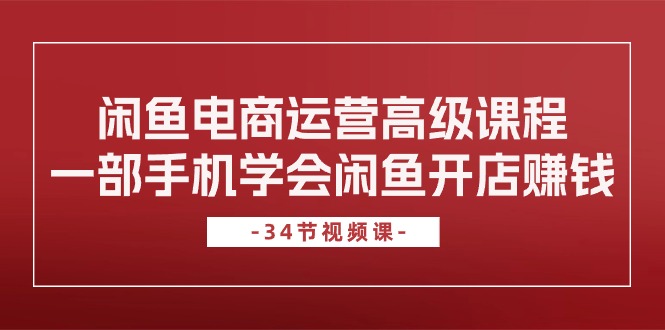 （10686期）闲鱼平台网店运营高级课程，一部手机懂得闲鱼开店挣钱（34堂课）-中创网_专注互联网创业,项目资源整合