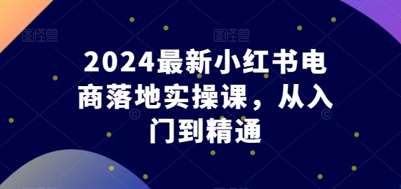 2024全新小红书电商落地式实操课，实用教程-中创网_专注互联网创业,项目资源整合