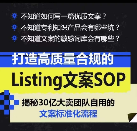 打造高质量合规Listing创意文案SOP，把握亚马逊平台文案工作标准化-中创网_专注互联网创业,项目资源整合