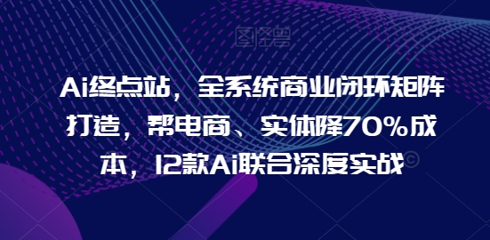 Ai终点站，全系统商业闭环矩阵打造，帮电商、实体降70%成本，12款Ai联合深度实战-中创网_专注互联网创业,项目资源整合