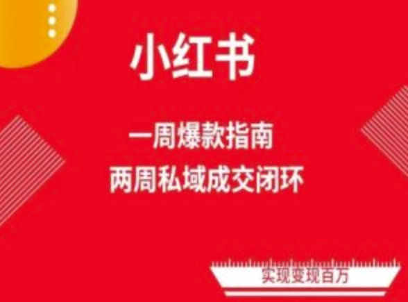 爆品小红书的流量管理体系课程内容(两个星期转现)，小红书电商实例教程-中创网_专注互联网创业,项目资源整合