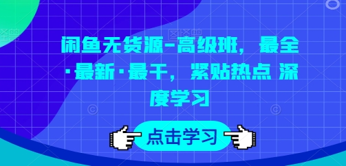 闲鱼平台无货源电商-提高班，最齐·全新·最干，紧靠网络热点 深度神经网络-中创网_专注互联网创业,项目资源整合