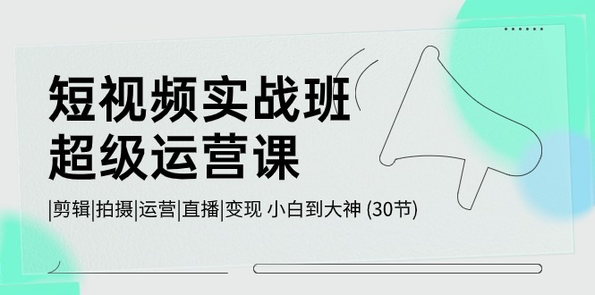 短视频实战班超级运营课 |剪辑|拍摄|运营|直播|变现 小白到大神 (30节)-中创网_专注互联网创业,项目资源整合