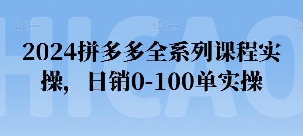 2024拼多多平台全主题课程实际操作，日销0-100单实际操作【必读】-中创网_专注互联网创业,项目资源整合