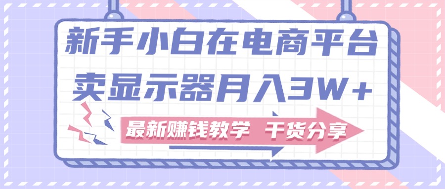 （11053期）新手入门怎样做到在电商平台卖显示屏月入3W ，最新赚钱课堂教学满满干货-中创网_专注互联网创业,项目资源整合