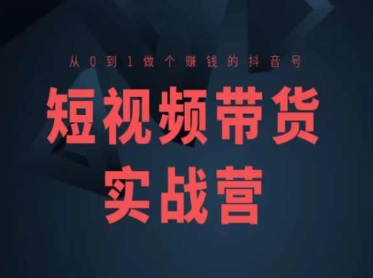 短视频卖货实战营(高级课)，从0到1做一个挣钱的抖音帐号-中创网_专注互联网创业,项目资源整合