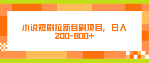 小说短剧拉新自刷项目，日入200-800+-中创网_专注互联网创业,项目资源整合