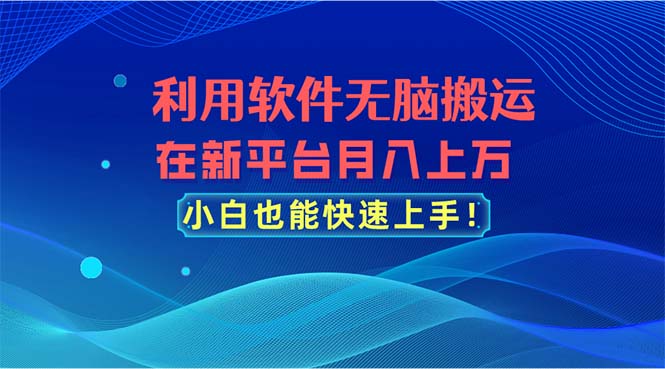 （11078期）利用软件无脑搬运，在新平台月入上万，小白也能快速上手-中创网_专注互联网创业,项目资源整合