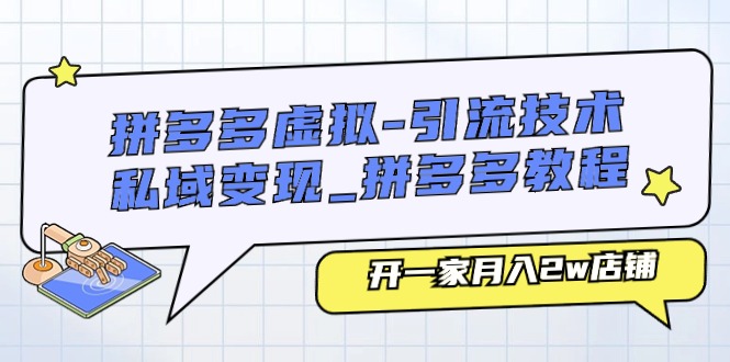 （11054期）拼多多平台虚似-引流技术与私域变现_拼多多平台实例教程：开一家月入2w店面-中创网_专注互联网创业,项目资源整合