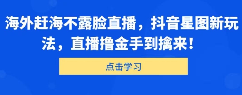 国外出海捕鱼不露脸直播，抖音星图新模式，直播间撸金游刃有余-中创网_专注互联网创业,项目资源整合