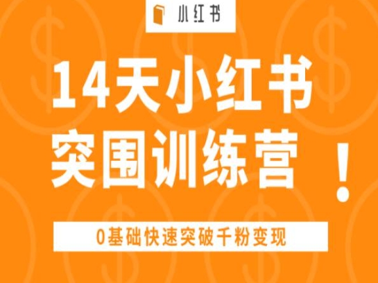 14天小红书的突出重围夏令营 ，0基本快速突破千粉转现-中创网_专注互联网创业,项目资源整合