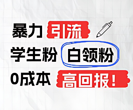 暴力行为引流方法学生们粉上班族粉，完爆过去废弃物游戏玩法，0成本费，高收益-中创网_专注互联网创业,项目资源整合