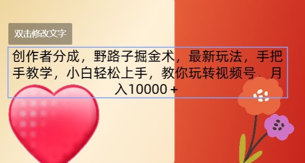 原创者分为，歪门邪道掘金队术，全新游戏玩法，一对一教学，新手快速上手，教大家轻松玩微信视频号-中创网_专注互联网创业,项目资源整合