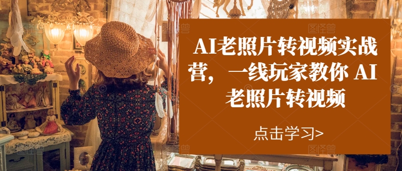 （11477期）AI旧照片转短视频实操训练营，一线游戏玩家教大家AI旧照片转短视频-中创网_专注互联网创业,项目资源整合