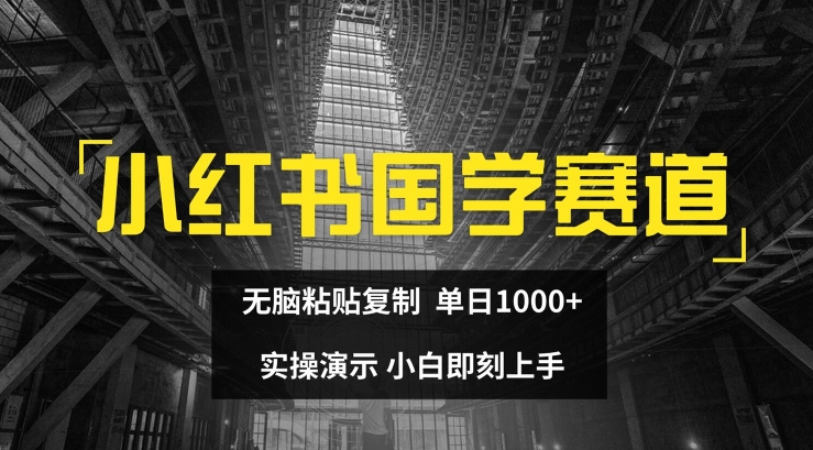 小红书的国学经典跑道，没脑子粘贴复制，单日1K，实际操作演试，新手立刻入门【揭密】-中创网_专注互联网创业,项目资源整合