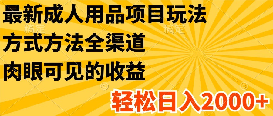 全新两性用品新项目游戏玩法，具体方法新零售，很明显的盈利，轻轻松松日入2000-中创网_专注互联网创业,项目资源整合