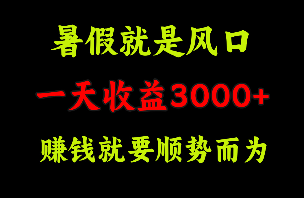 （11670期）一天收益3000+ 赚钱就是顺势而为，暑假就是风口-中创网_专注互联网创业,项目资源整合